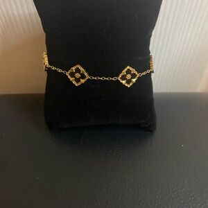 Elegant Stainless Steel Gold 4 Leaf Clover Chain Bracelet